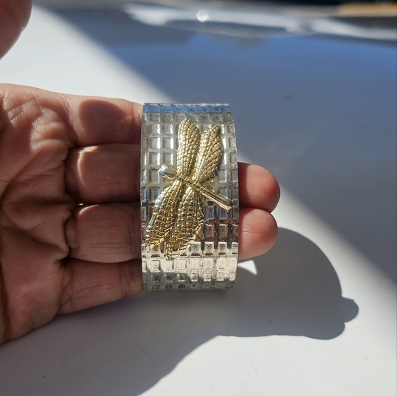 Silver, Dragonfly, Cuff, Bracelet, Casual, Wedding, Gift, 925, Feminine, Party - Picture 2 of 4